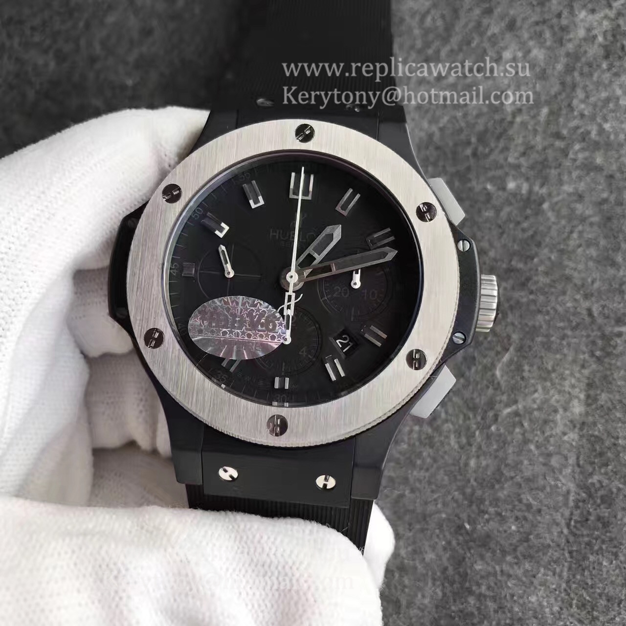 Replica Hublot Big Bang Evolution Ceramic Ice Bang 301.CK.1140.RX HBB V6F Ceramic Black Dial HUB4100