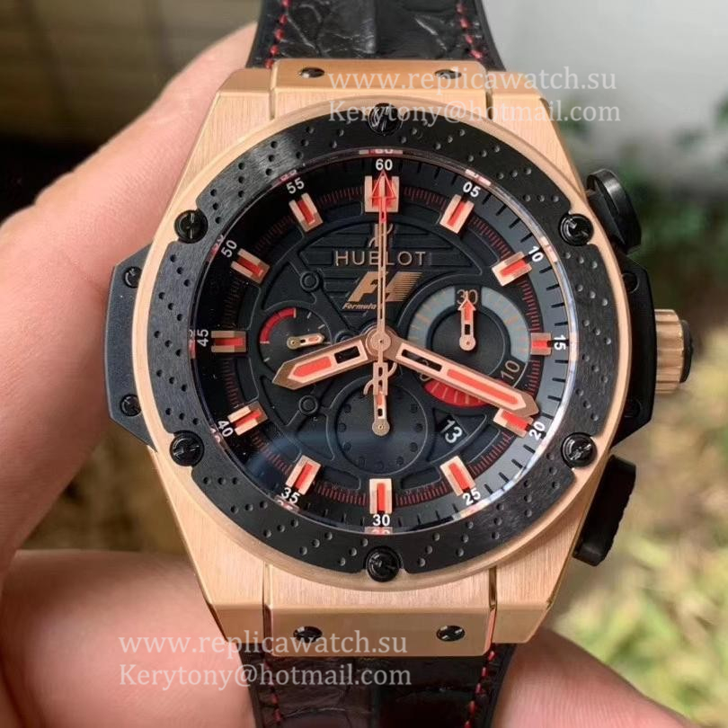 High Quality Hublot Big Bang King Power F1 703.OM.1138.NR.FMO10 V6F Rose Gold Black Dial HUB4100