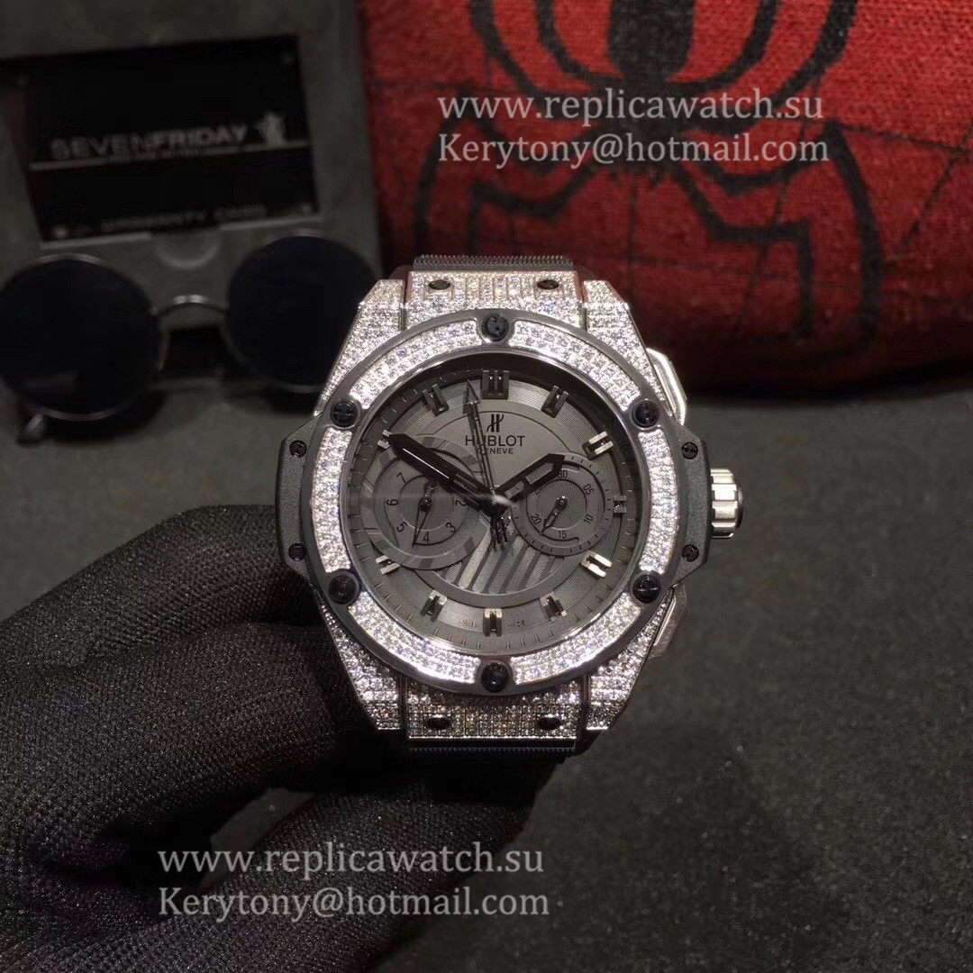 Shop Hublot Big Bang King Power Foudroyante 715.CI.1110.RX HBB V6F SS & D1am0nds Black Dial 7750
