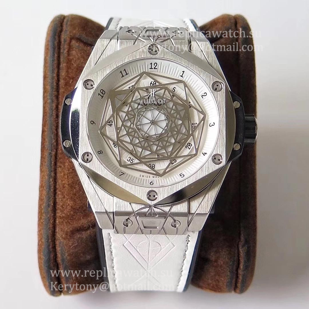 NEW Replica Hublot Big Bang Sang Titanium White 415.NX.2027.VR.MXM18 TMF Titanium White Dial HUB1213 UNICO Manufacture