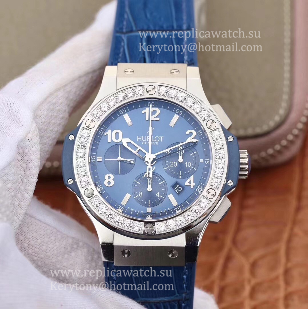 Fake Hublot Big Bang Steel Blue 301.SX.7170.LR HBB V6F SS & D1am0nds Blue Dial HUB4100