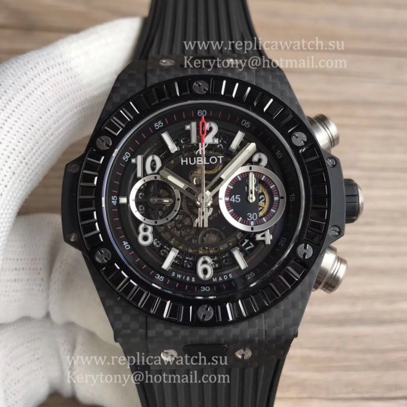 Copy Hublot Big Bang Unico Carbon 411.QX.1170.RX 3AF Carbon Fiber & D1am0nd Skeleton Dial HUB1242