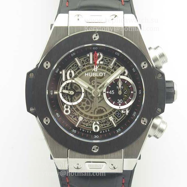 Copy Hublot Big Bang Unico Magic Sapphire 411.JX.1170.RX 3AF SS & Ceramic Skeleton Dial HUB1242