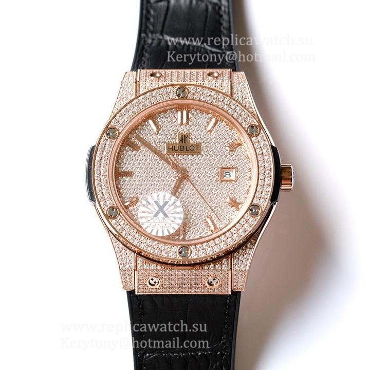Best Price Hublot Classic Fusion 511.NX.1170.LR 45mm XF Rose Gold & D1am0nd D1am0nd Dial M8215