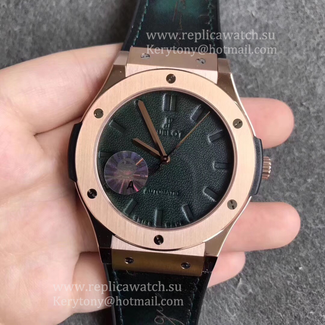 Best Price Hublot Classic Fusion Berluti Scritto 511.OX.0500.VR.BER16 SRF V2 Rose Gold Green Leather Dial HUB1100