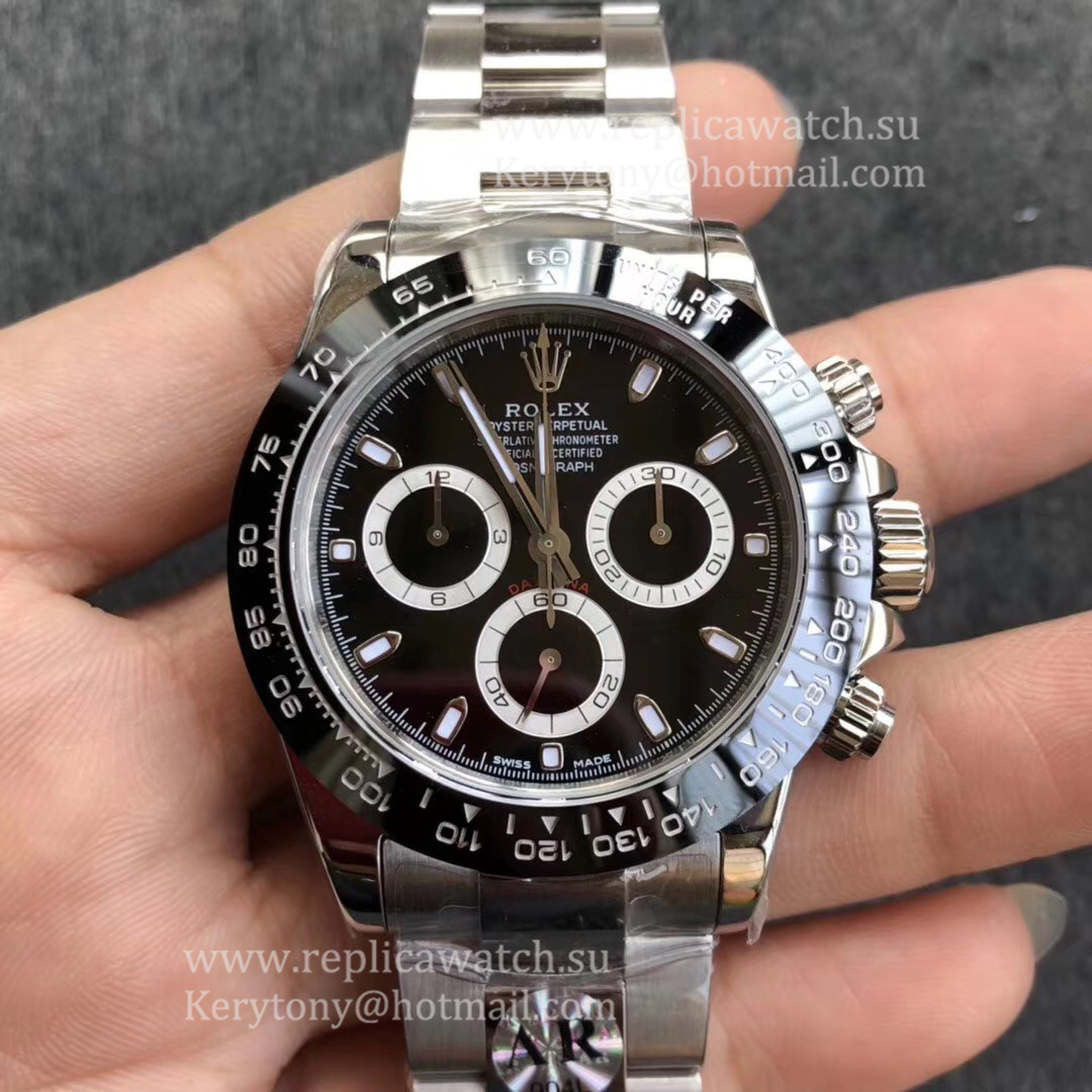 Replica R01ex Daytona  116500 LN ARF V2 SS 904L Black Dial 4130