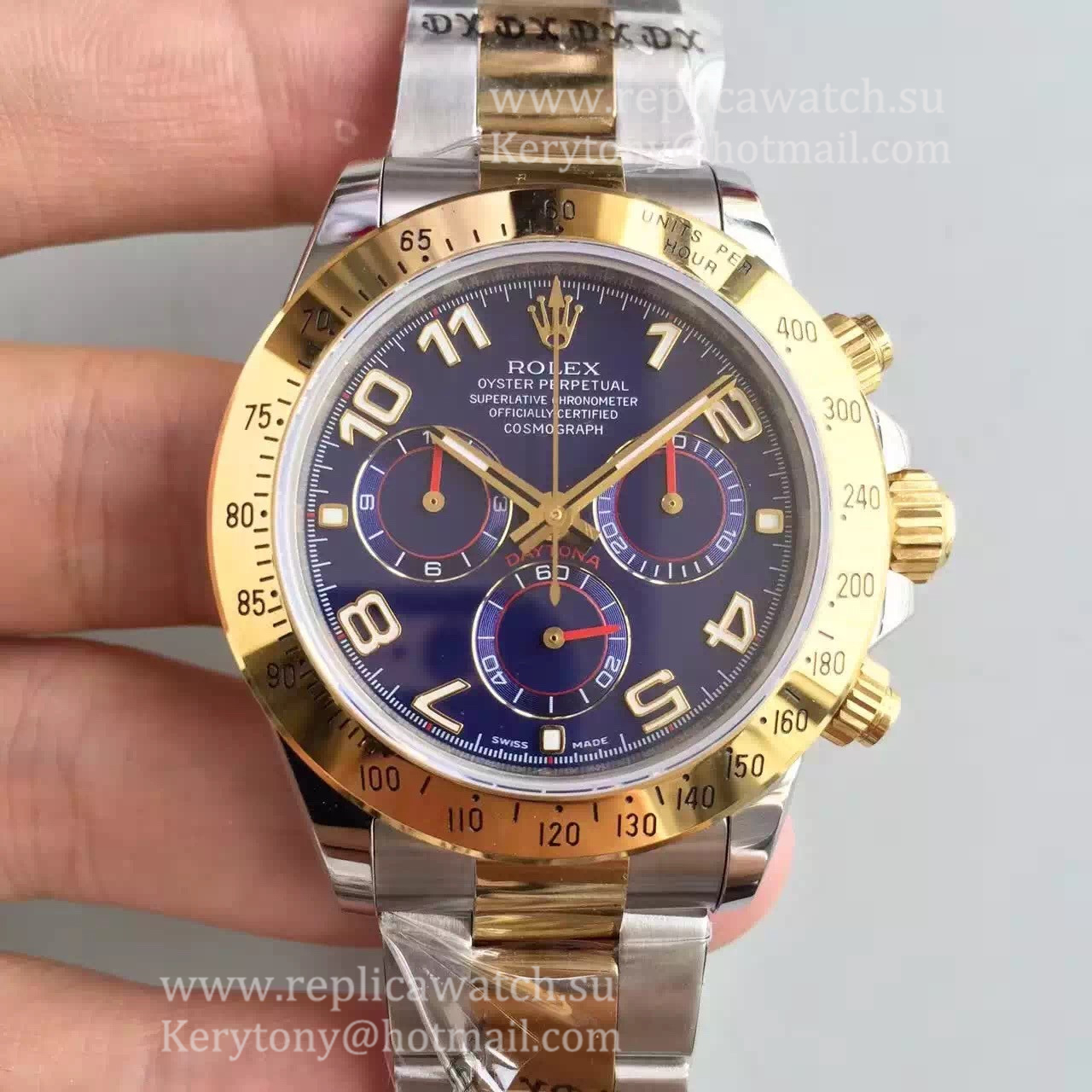 Shop R01ex Daytona  116503 JHF Yellow Gold & SS Blue Dial 4130