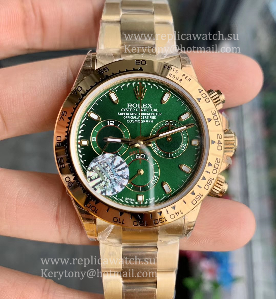 Best Price R01ex Daytona  116508 WF Yellow Gold Green Dial 7750