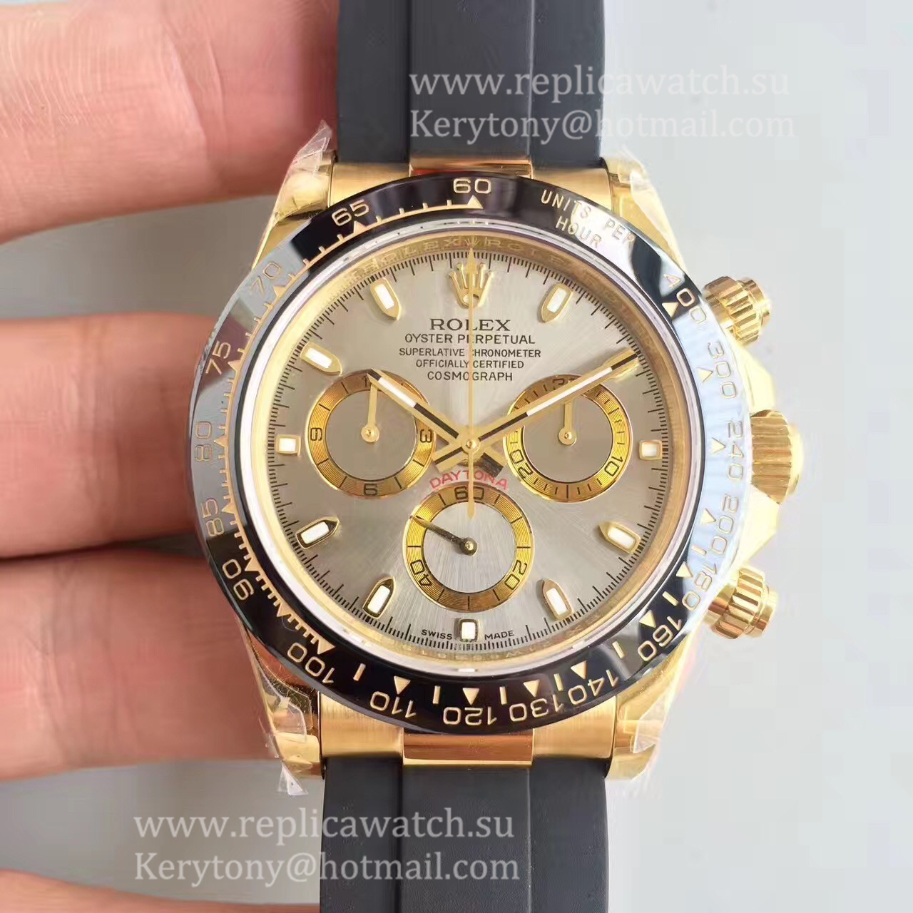 Replica R01ex Daytona  116518 LN JHF Yellow Gold Silver Dial 4130