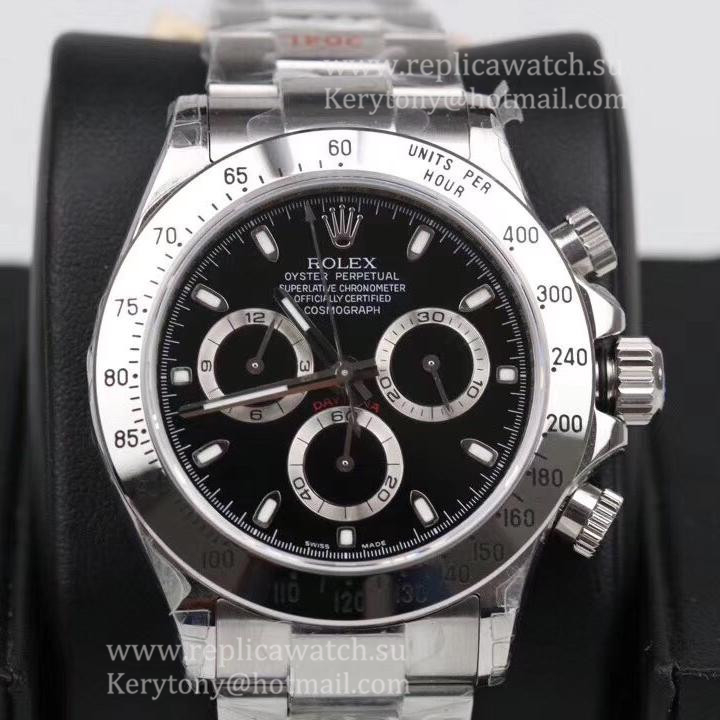 NEW Replica R01ex Daytona  116520 GMF SS 904L Black Dial 4130