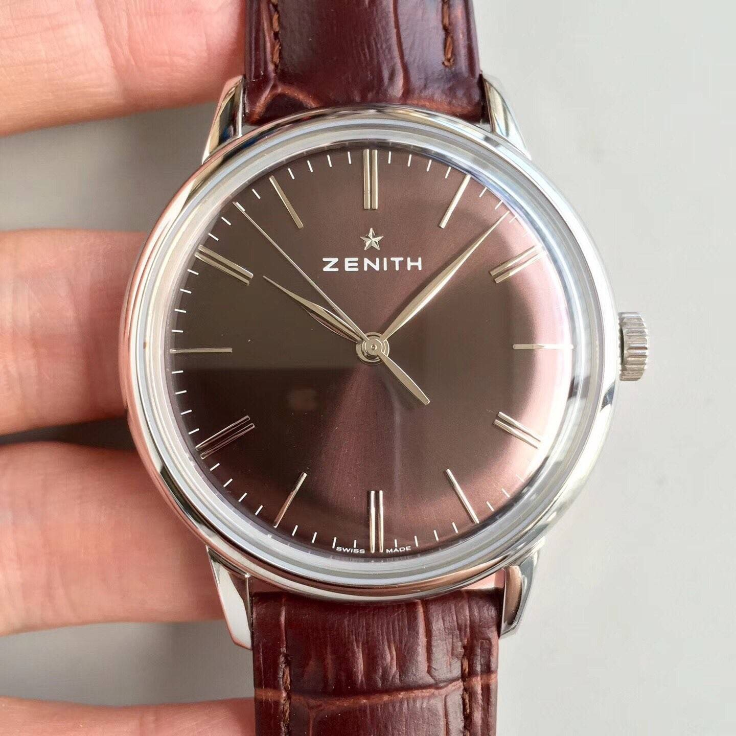 Shop Zenith Elite 6150 150TH Anniversary 03.2272.6150/51.C700 NDF  SS Chocolate Dial Elite 6150