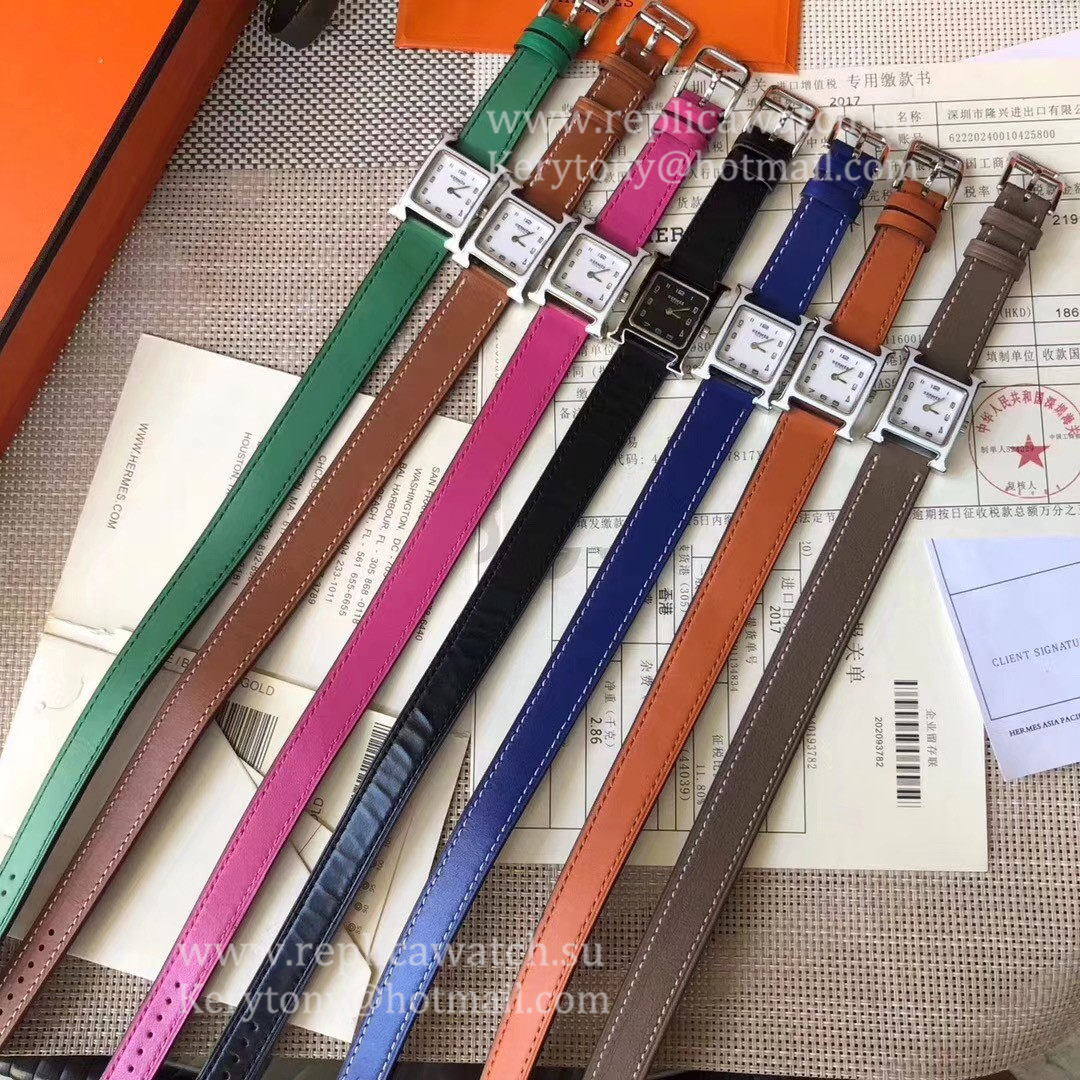 High Quality H**me5 Heure H 21mm 2019 Ladies YF SS White/Black Dial Quartz (Free Box) Color Grey