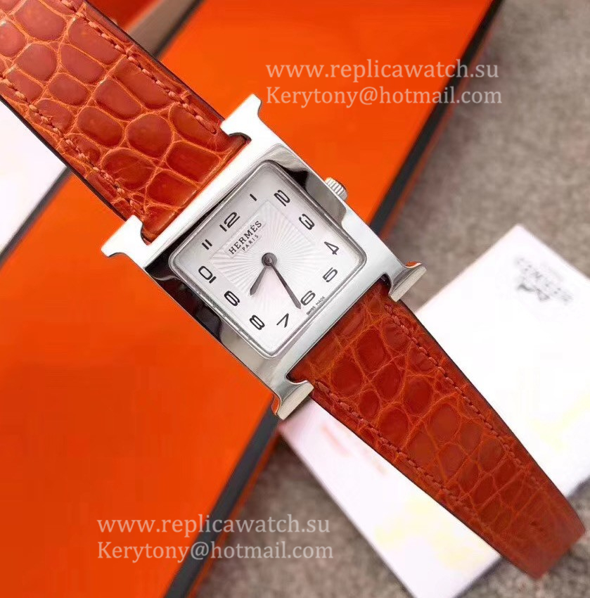 Replica H**me5 Heure H 26mm Ladies Z6F SS White Dial Quartz (Box included)