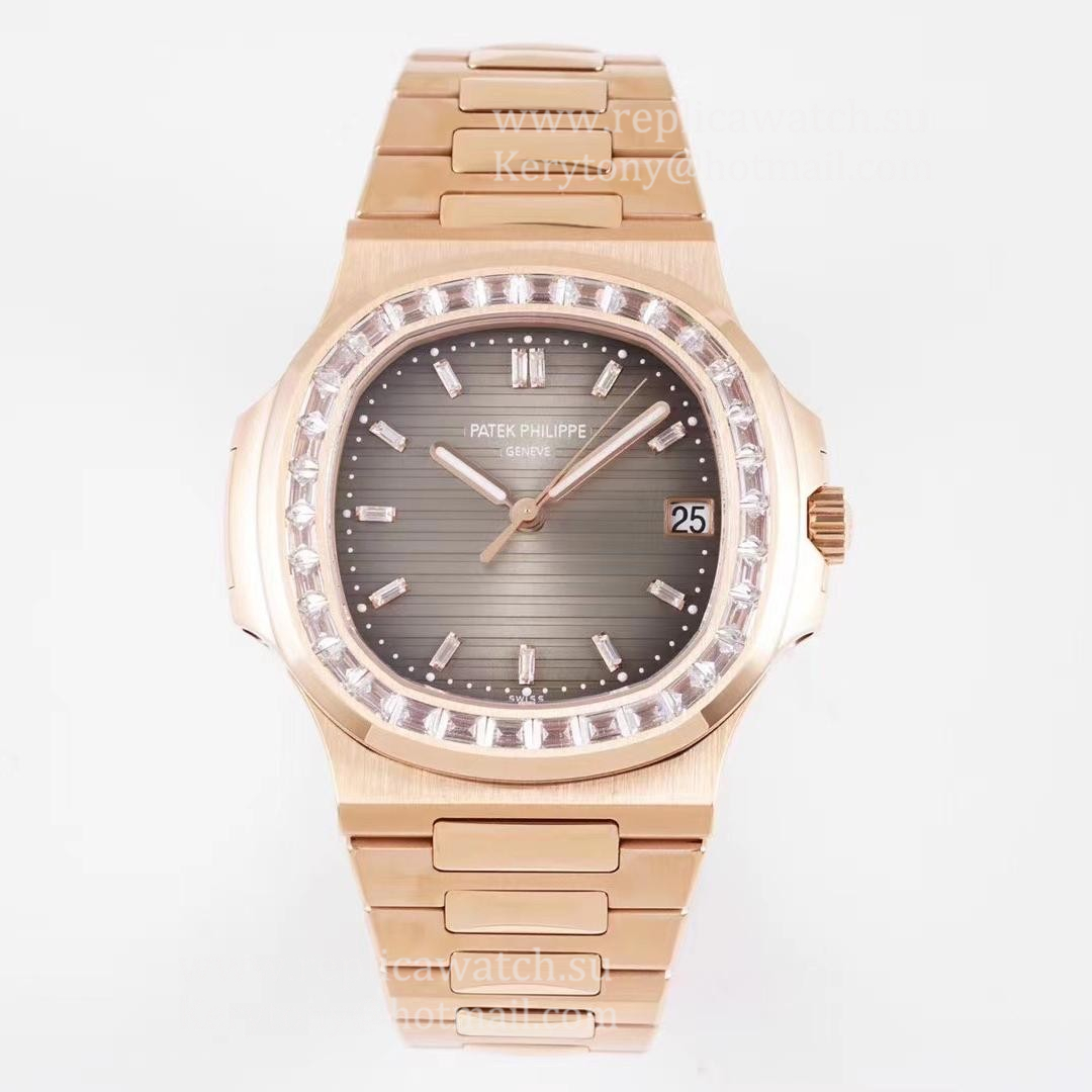 Copy Pat*k Phi1i*pe Nautilus 5711 PPF V4 Rose Gold & D1am0nd Grey Dial 324SC (Free Box)