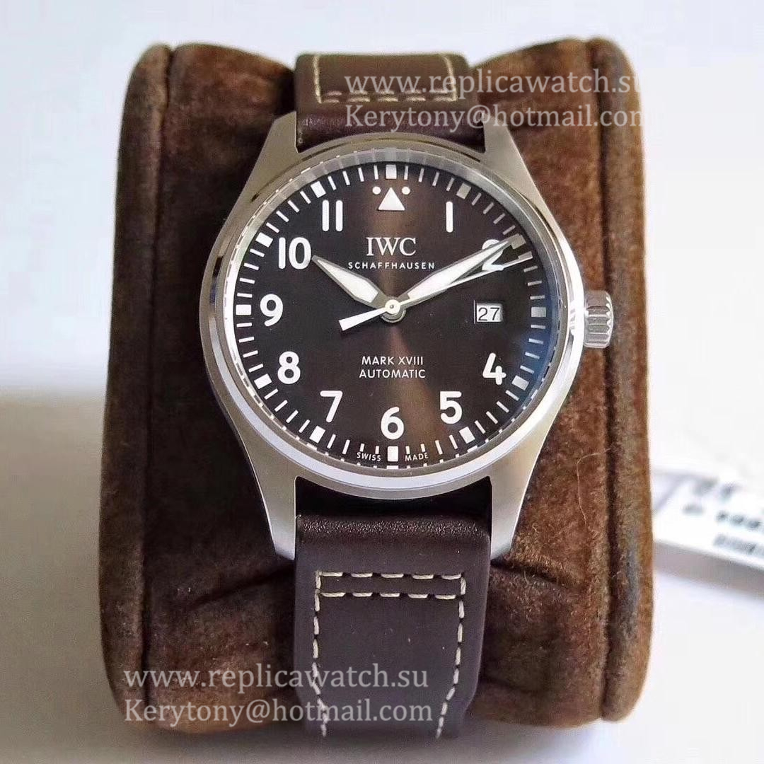 High Quality IWC Pilot Mark XVIII Antoine De Saint Exepury IW327003 MKSF  SS Chocolate Dial M9015
