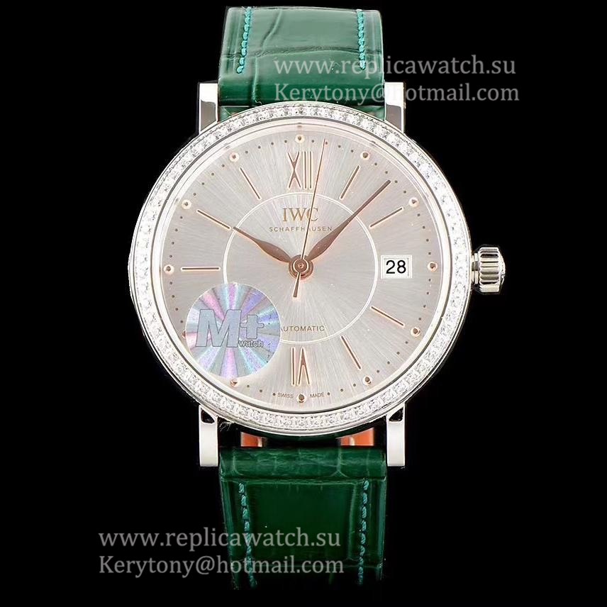 High Quality IWC Portofino Automatic 37 IW458112 Ladies M+F SS & D1am0nd Silver Dial 35111