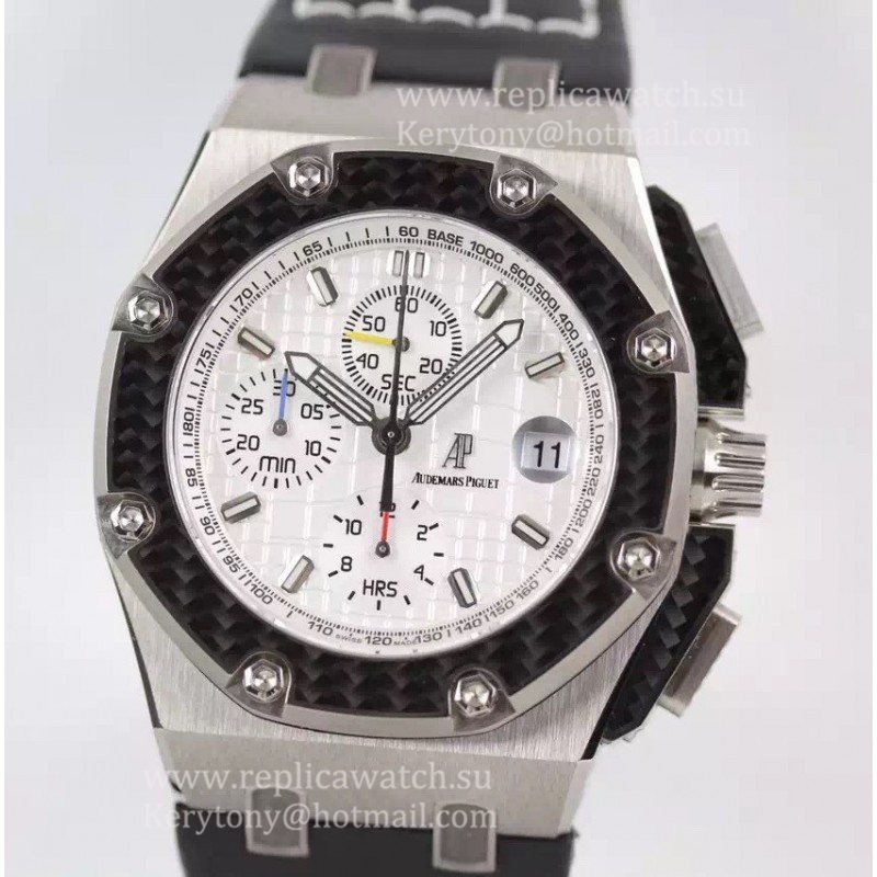 Replica Audemars P1g*et Royal Oak Offshore Juan Pablo Montoya 2603010.OO.D001IN.01 JF V2 Titanium White Dial 2840