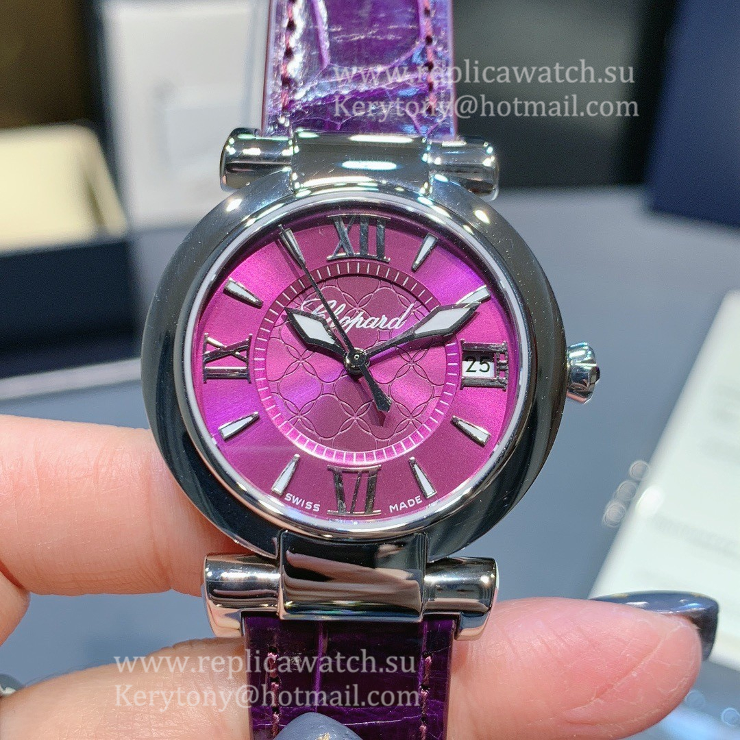 Best Price Chopard Imperiale Ladies 29mm YF SS Purple Dial M9015 (Free Box)