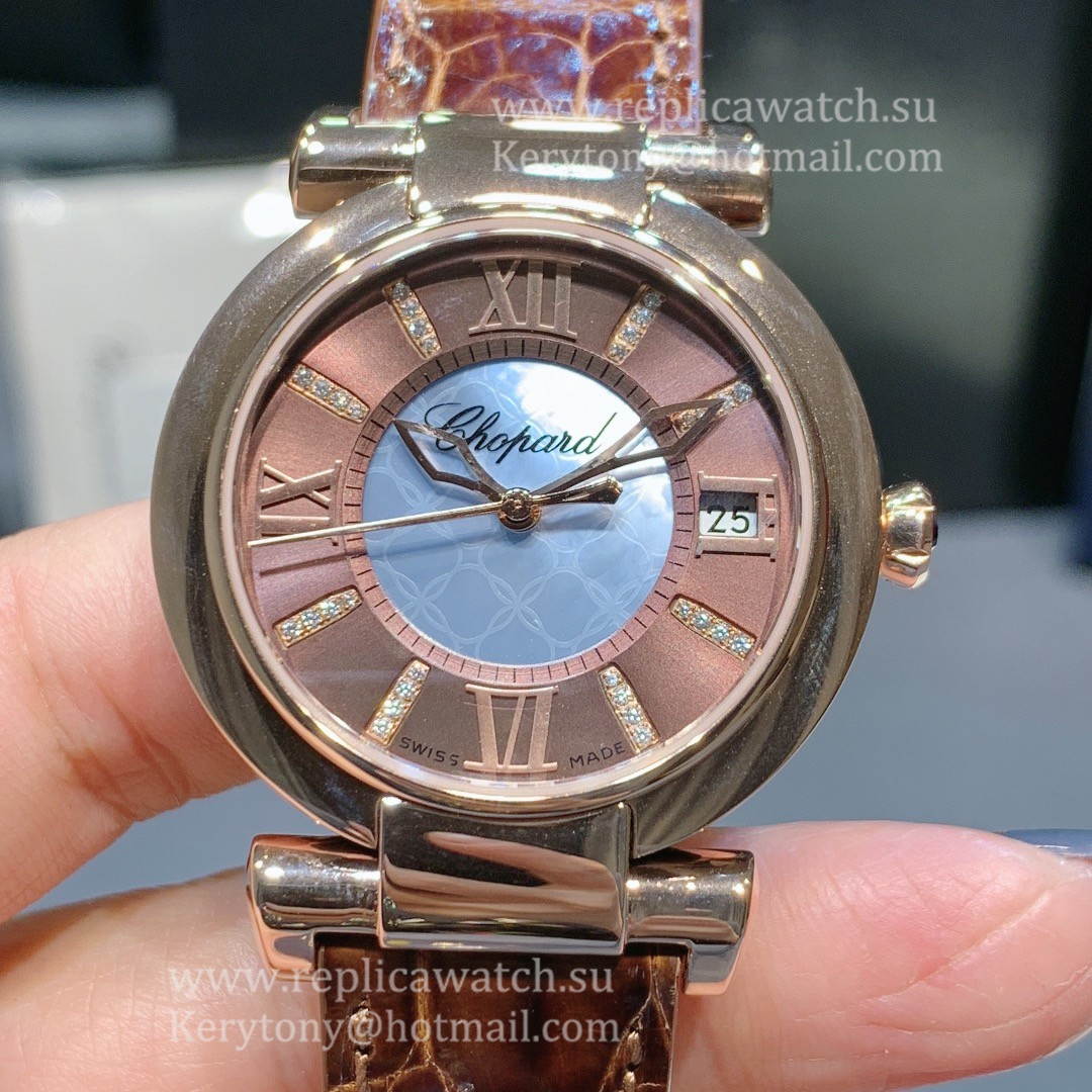 Replica Chopard Imperiale Ladies 29mm YF Yellow Gold Brown Dial M9015 (Free Box)