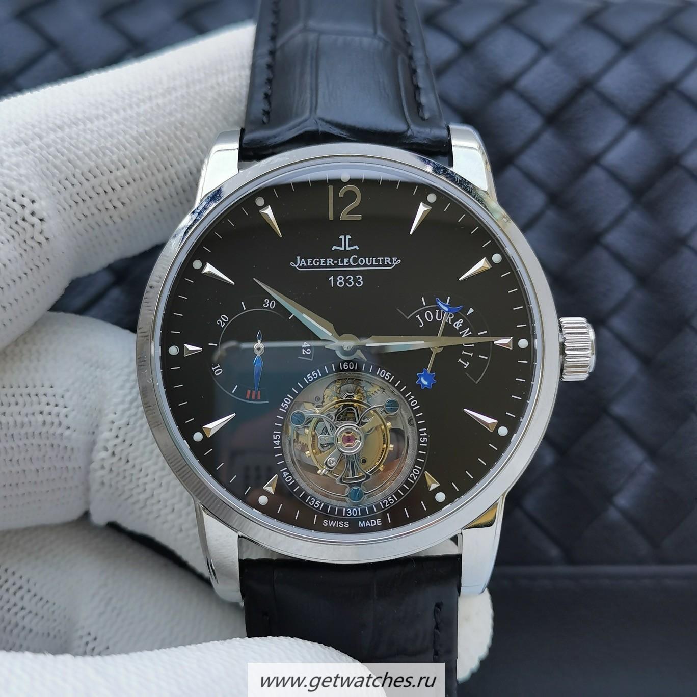 Fake Jaeger-LeCoultre 1833 Master Grande Tradition BMF SS Black Dial Tourbillon