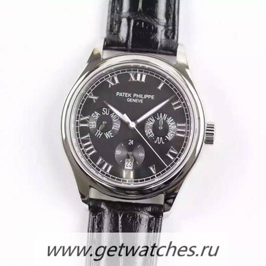 Perfect Replica Pat*k Phi1i*pe Annual Calendar 5035P SS Black Dial PPF 315SQA