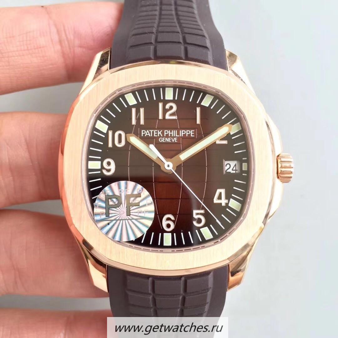 Perfect Replica Pat*k Phi1i*pe Aquanaut Jumbo 5167R-001 PF Rose Gold Chocolate Dial 324SC