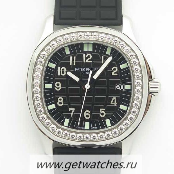 Shop Pat*k Phi1i*pe Aquanaut Luce Ladies 5067A-001 JJF SS & D1am0nds Black Dial E23-250SC