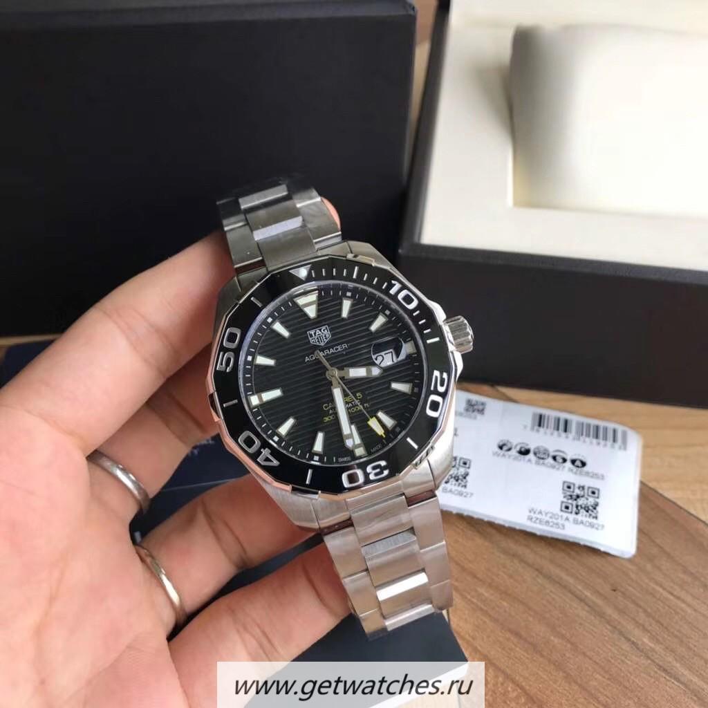 High Quality Tag Heuer Aquaracer Calibre 5 WAY208C.FC6383 HBB V6F PVD Black Dial 2824