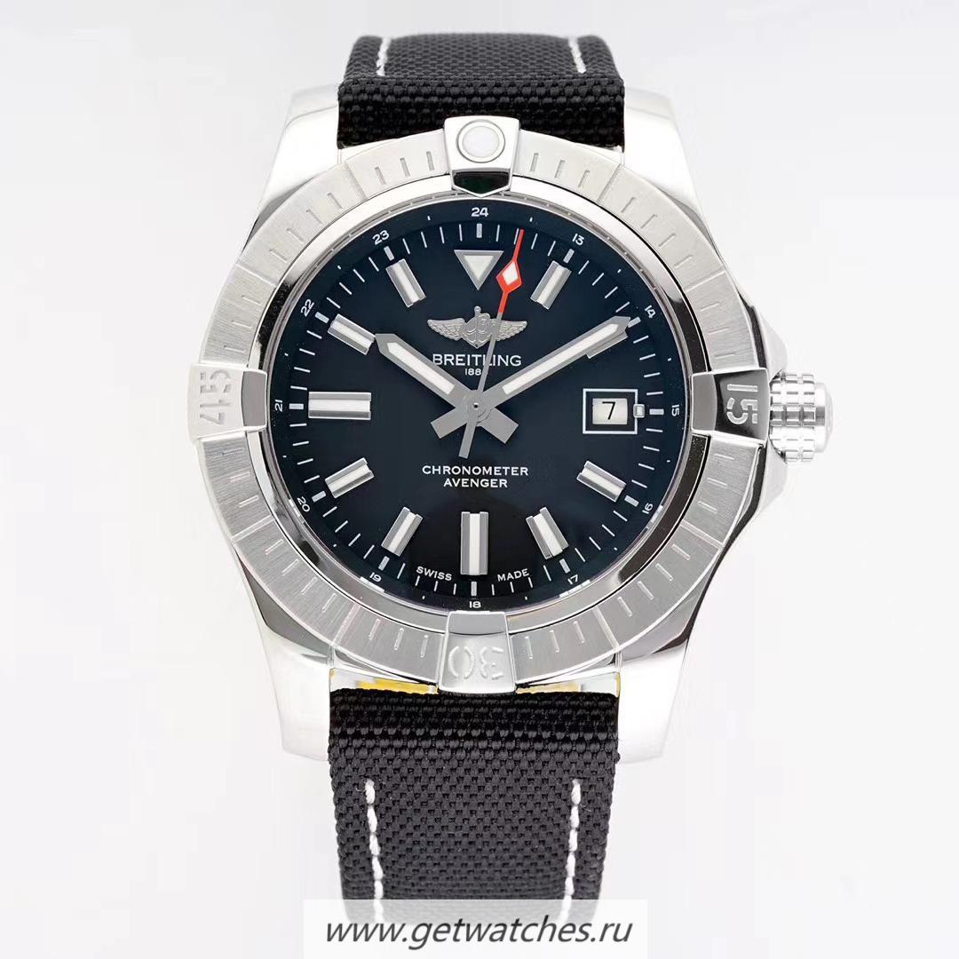 Perfect Replica Breitling Avenger Automatic 45 Seawolf BLSF SS Black Dial 2836