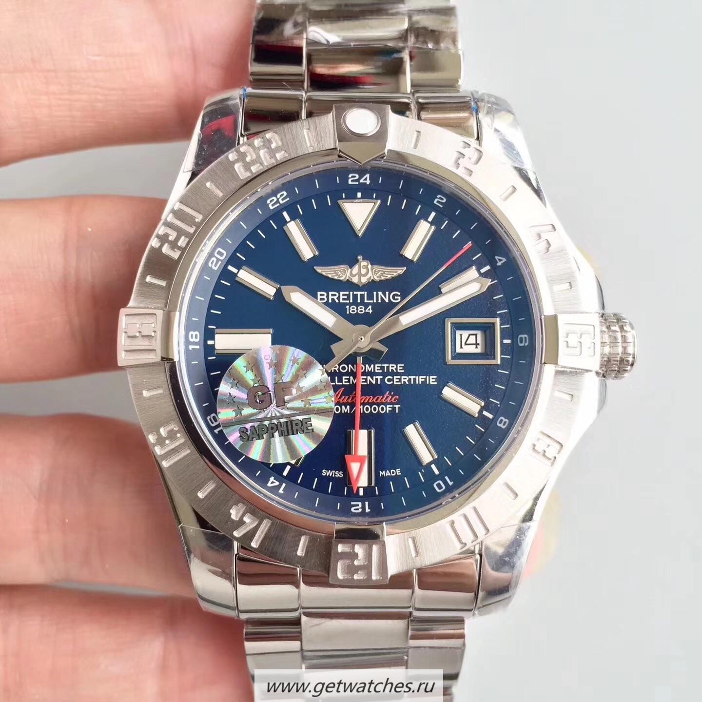 Perfect Replica Breitling Avenger II GMT A3239011-C872SS GF SS Blue Dial 2836