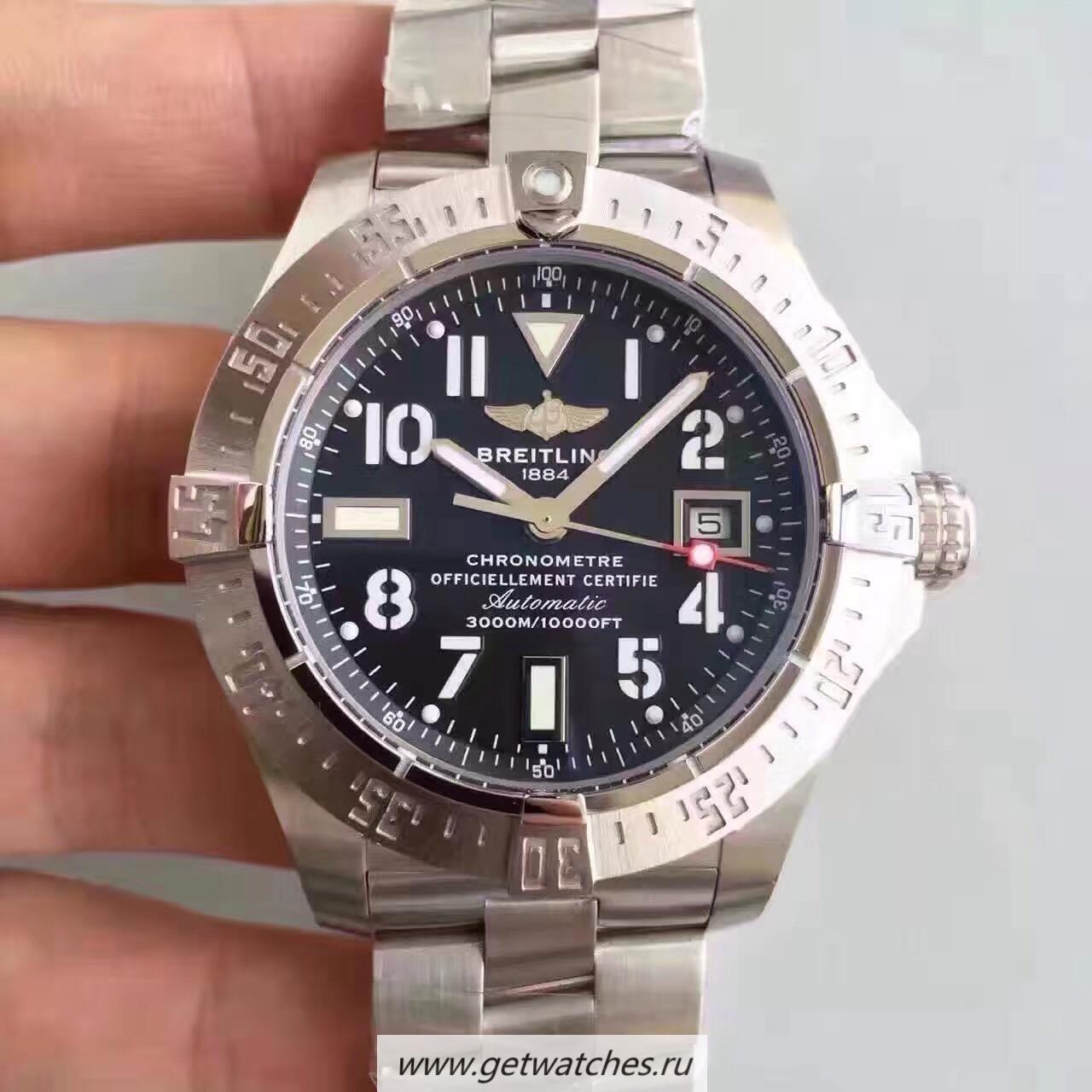 Replica Breitling Avenger II Seawolf A1733110/BC31/169A Noob Factory SS Black Dial 2836