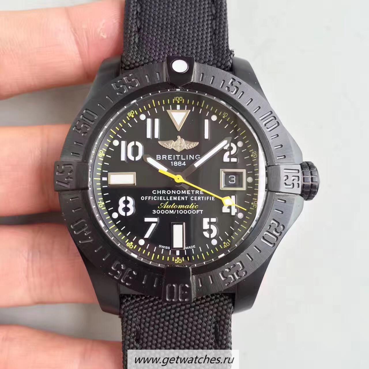 Best Price Breitling Avenger Seawolf Blacksteel Code Yellow M17330B2 GF PVD Black Dial 2824