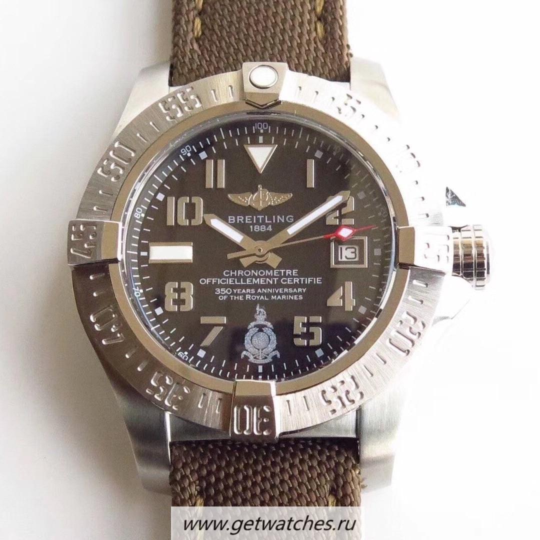Replica Breitling Avenger Seawolf Royal Marines 350 Years Anniversary Noob Factory SS Black Dial 2836