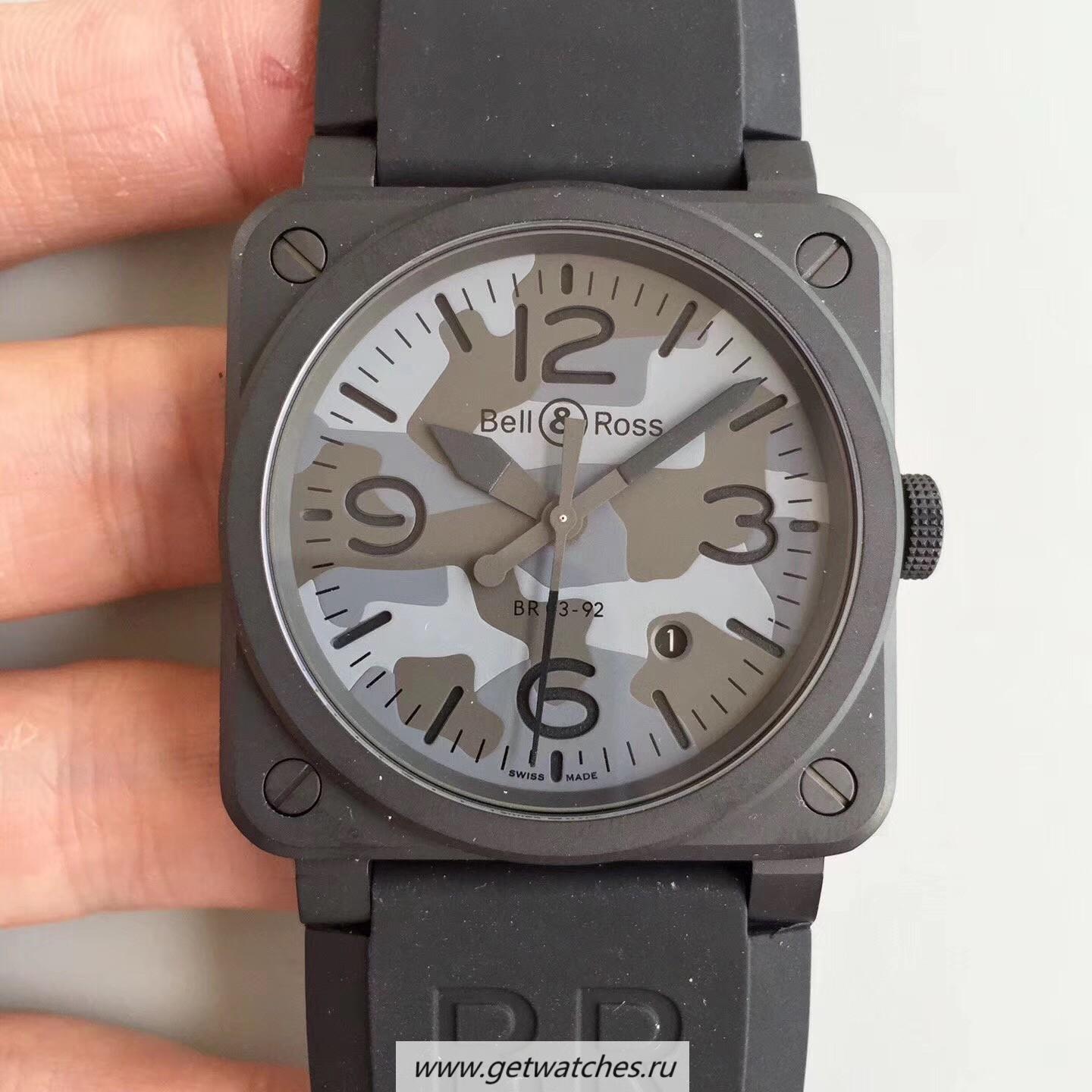 Shop Bell & Ross BR 03-92 Black Camo Noob Factory PVD Blue Safari Dial M9015