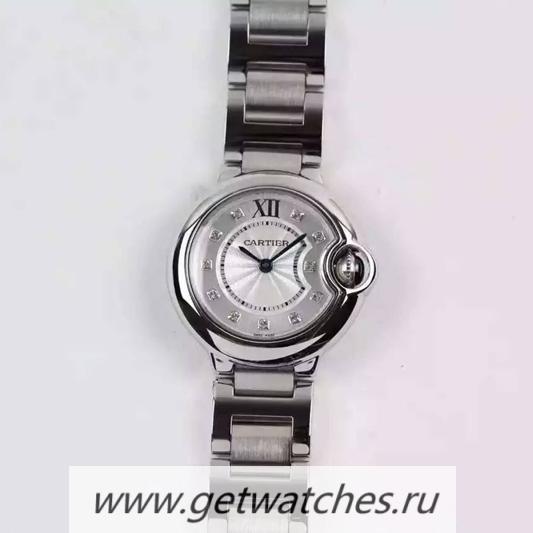 Perfect Replica Ca*t1er Ballon Bleu 28mm Ladies SS Silver Dial Ronda Quartz