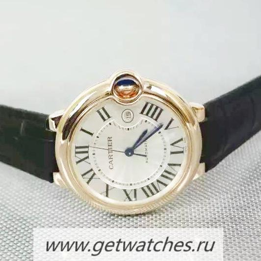 Fake Ca*t1er Ballon Bleu 42mm 24K Rose Gold Plated White Dial 2836