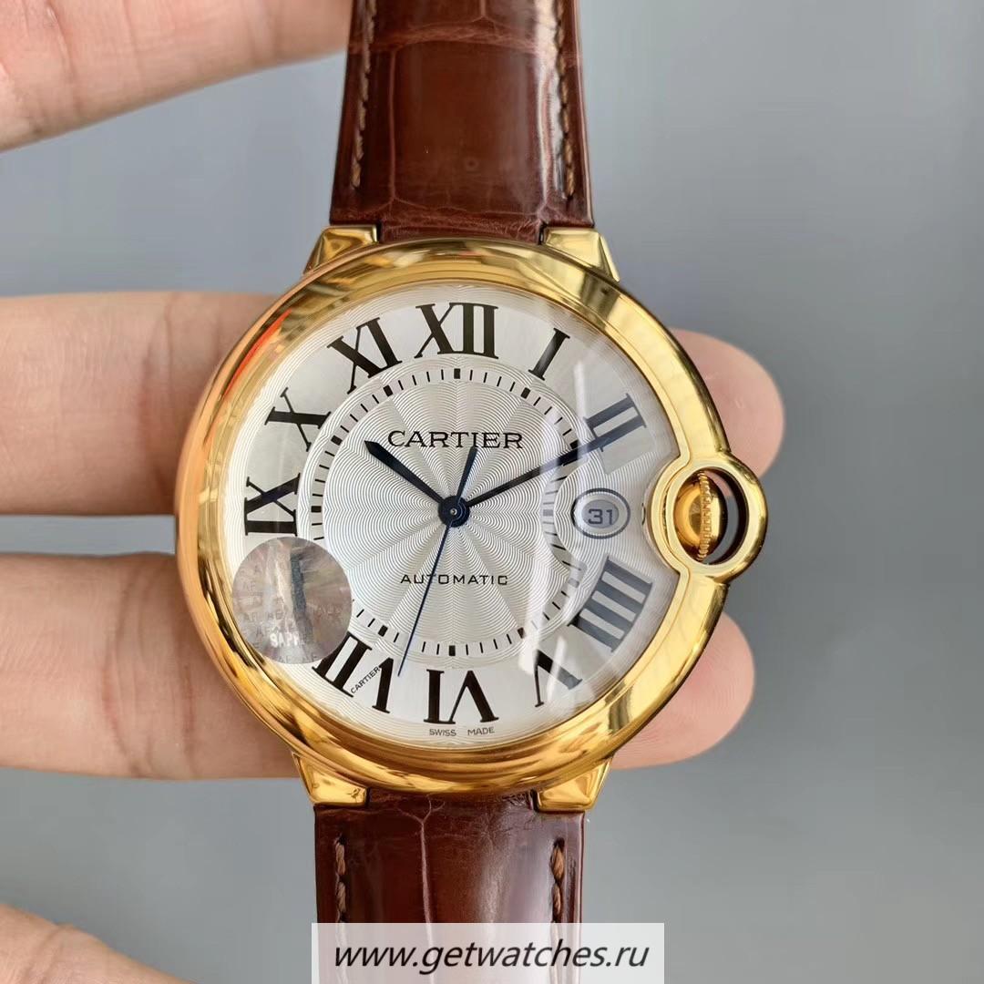 Best Price Ca*t1er Ballon Bleu 42mm W6900651 AF Yellow Gold Silver Dial 2824