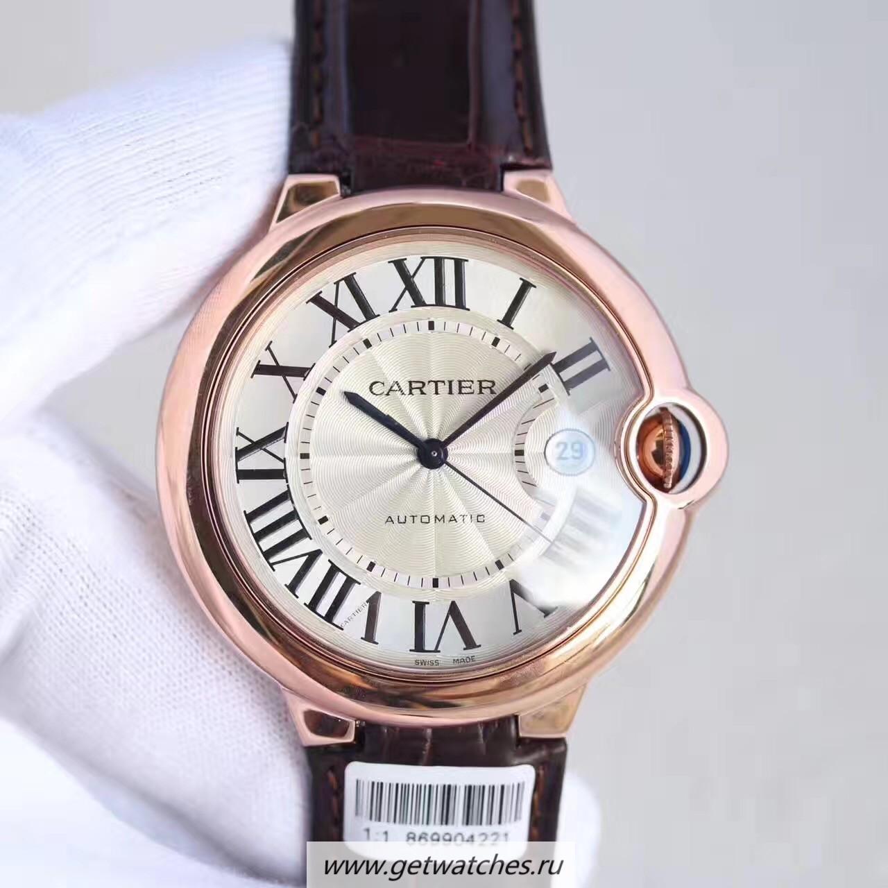 Replica Ca*t1er Ballon Bleu 42mm WGBB0017 V9F Rose Gold Silver Dial 2688-2