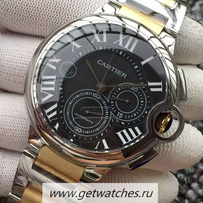 Best Price Ca*t1er Ballon Bleu Chrono SS Black Dial 7750