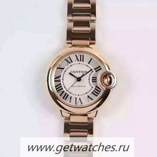 Perfect Replica Ca*t1er Ballon Bleu Ladies W6920096 Rose Gold Silver Dial 2671