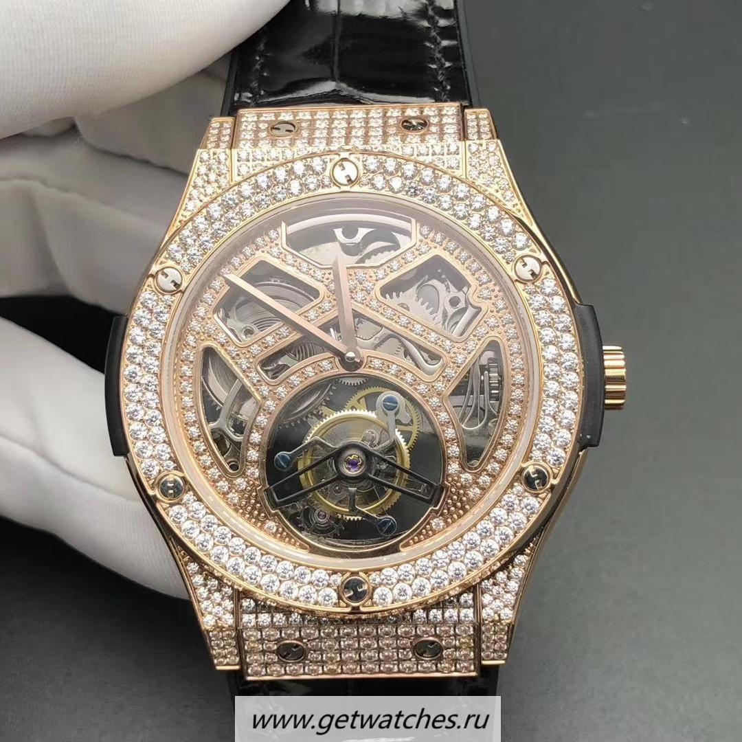 Best Price Hublot Big Bang Tourbillon HBF Rose Gold & D1am0nd Skeleton Dial Tourbillon