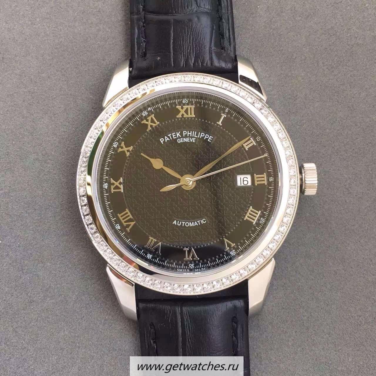 High Quality Pat*k Phi1i*pe Calatrava 5296 SS & D1am0nds Black Dial 324SC