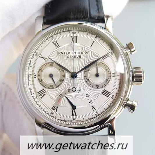 High Quality Pat*k Phi1i*pe Calatrava Chrono Power Reserve SS White Dial Lemania