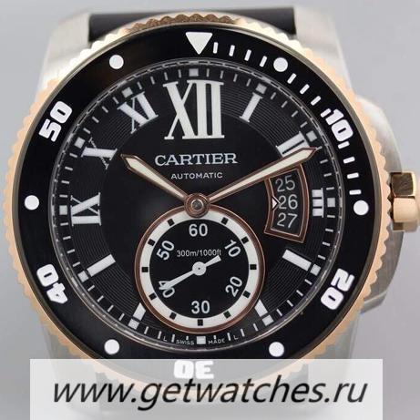 Shop Ca*t1er Calibre Diver 42mm V6F SS & Rose Gold Black Dial M9015