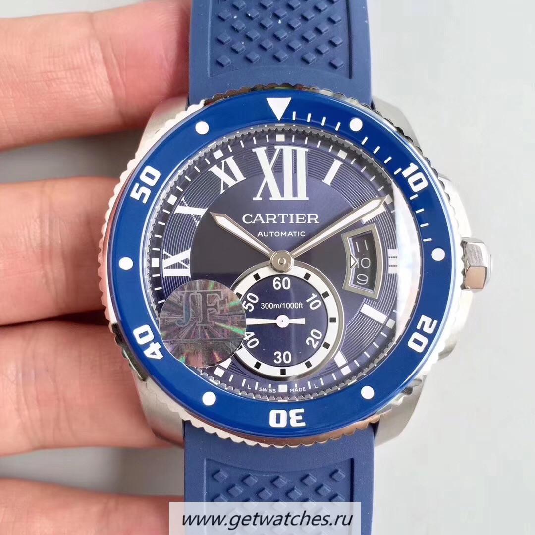 Perfect Replica Ca*t1er Calibre Diver WSCA0010 42mm JF SS Blue Dial A23J