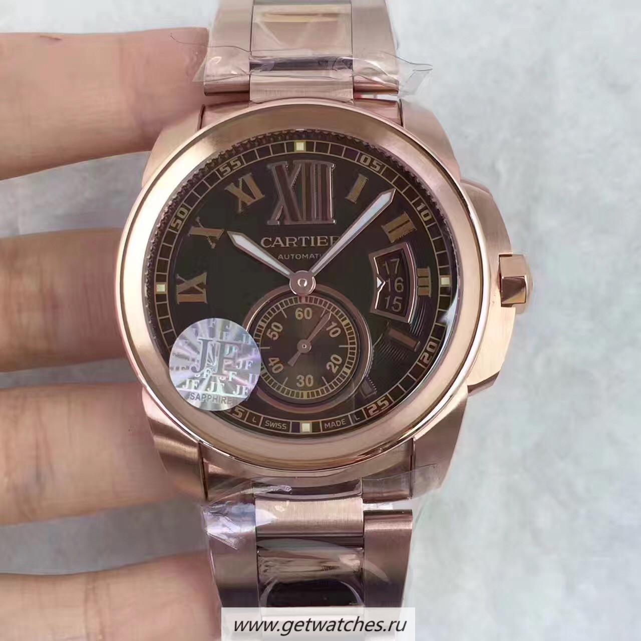 NEW Replica Ca*t1er Calibre W7100018 42mm JF Rose Gold Brown Dial Calibre 1904-PS MC