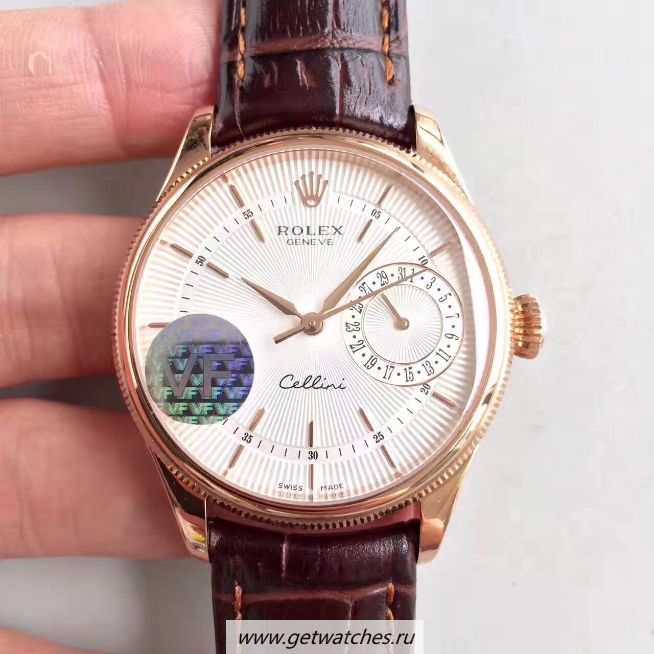 Shop R01ex Cellini Date 50515 VF Rose Gold White Dial 3165