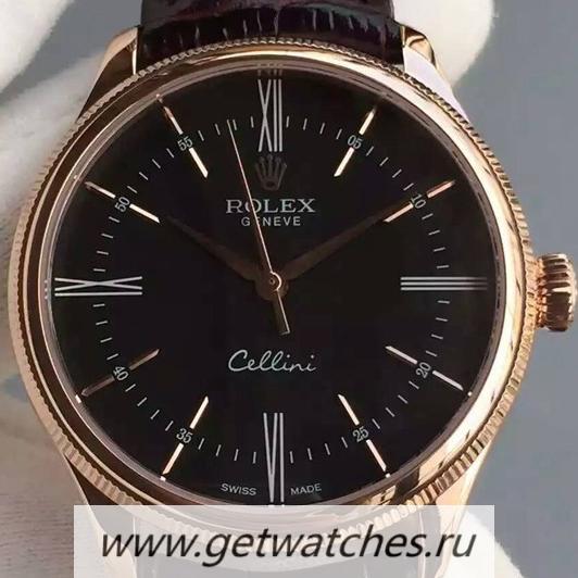 Shop R01ex Cellini Time 50505 Rose Gold Black Dial 2824