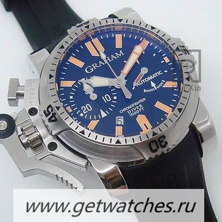 Replica Graham Chronofighter Oversize Diver SS Black Dial 7750