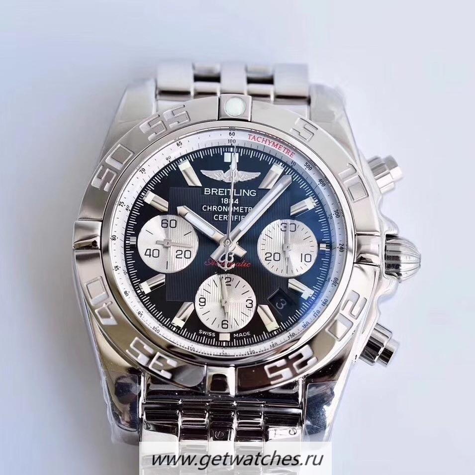 Copy Breitling Chronomat 44 AB011012/B967/375A GF SS Black Dial 7750